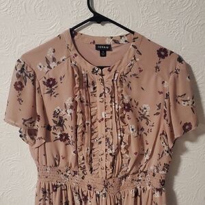 torrid blush pink floral ruffle midi dress